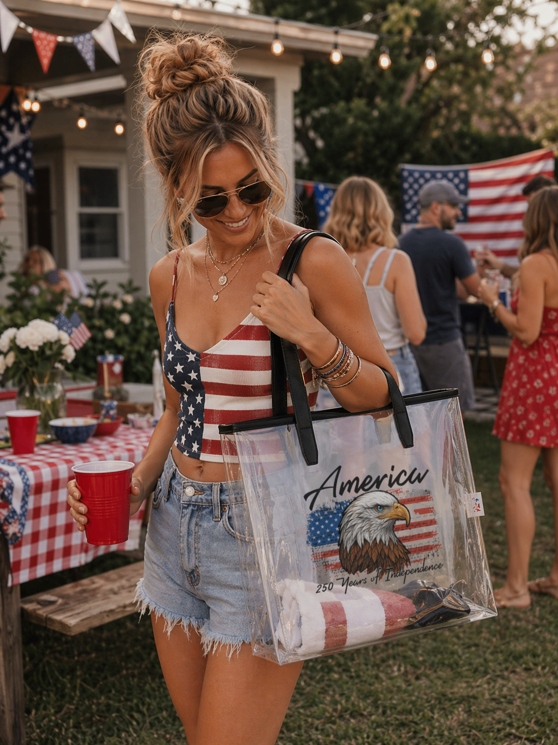 America 250 Years of Independence Eagle Clear Tote Bag