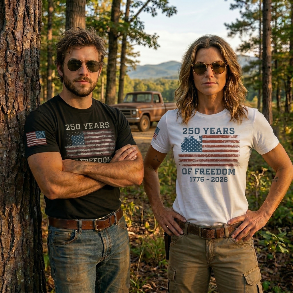250 Years of Freedom Patriotic Flag T-Shirt