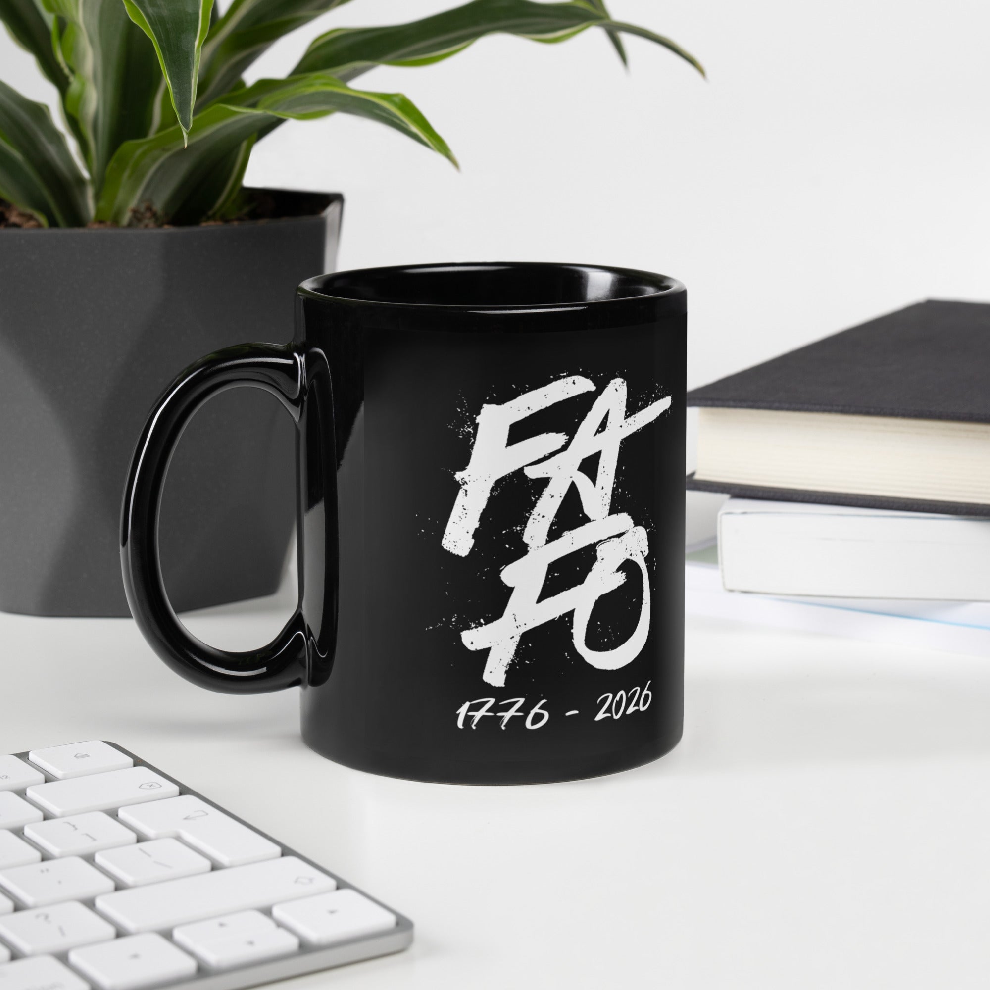 1776–2026 FAFO patriotic mug by TwoFiveZero Gear with bold American design on ceramic coffee mug