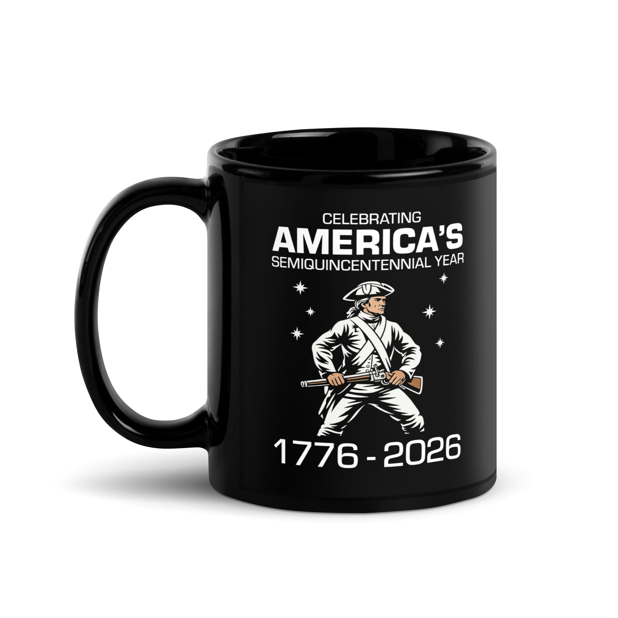 America’s Semiquincentennial 1776–2026 Patriotic Mug by TwoFiveZero Gear with bold American design on ceramic coffee mug