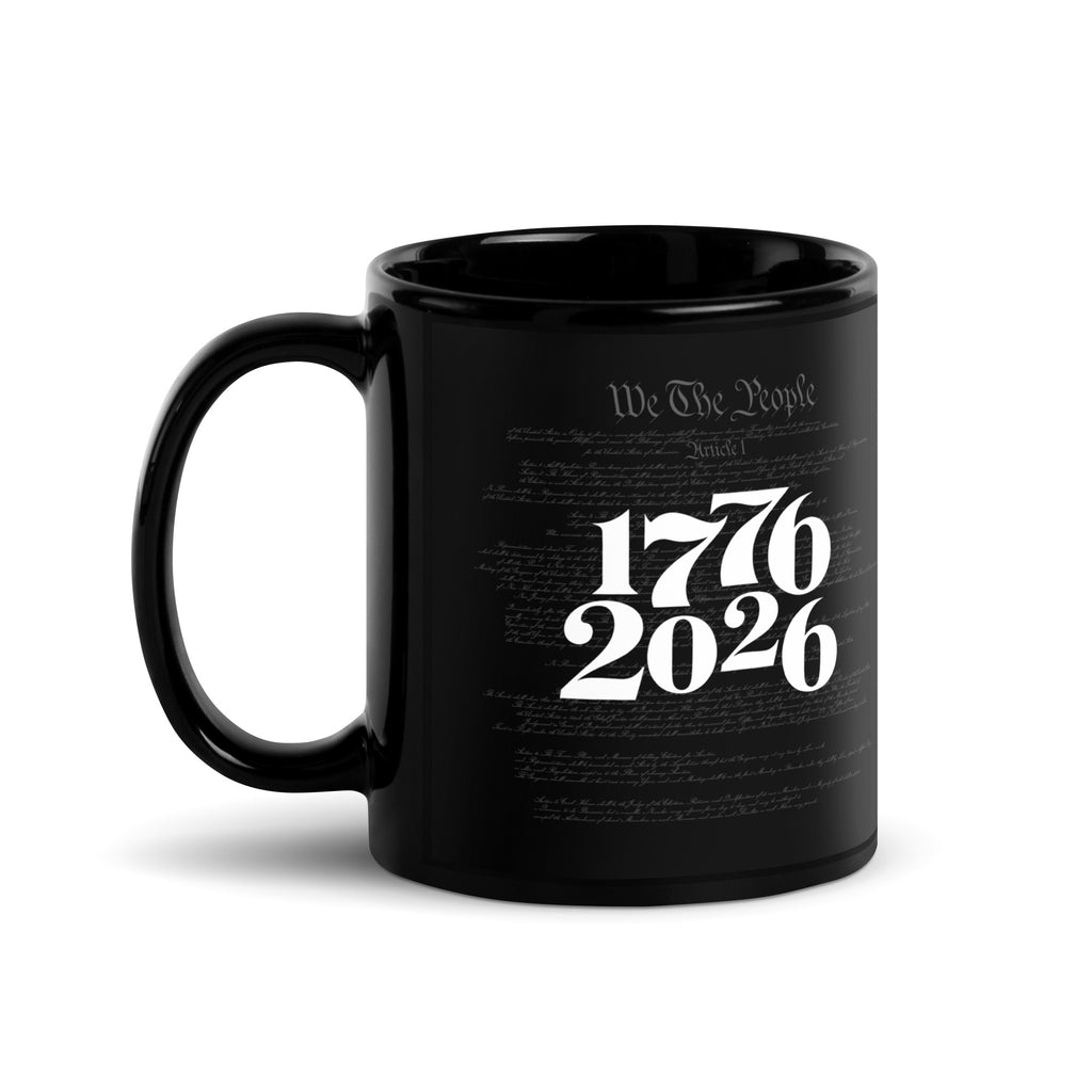 1776–2026 America 250 – We The People Anniversary Mug by TwoFiveZero Gear with bold American design on ceramic coffee mug