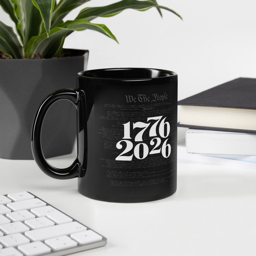 1776–2026 America 250 – We The People Anniversary Mug by TwoFiveZero Gear with bold American design on ceramic coffee mug