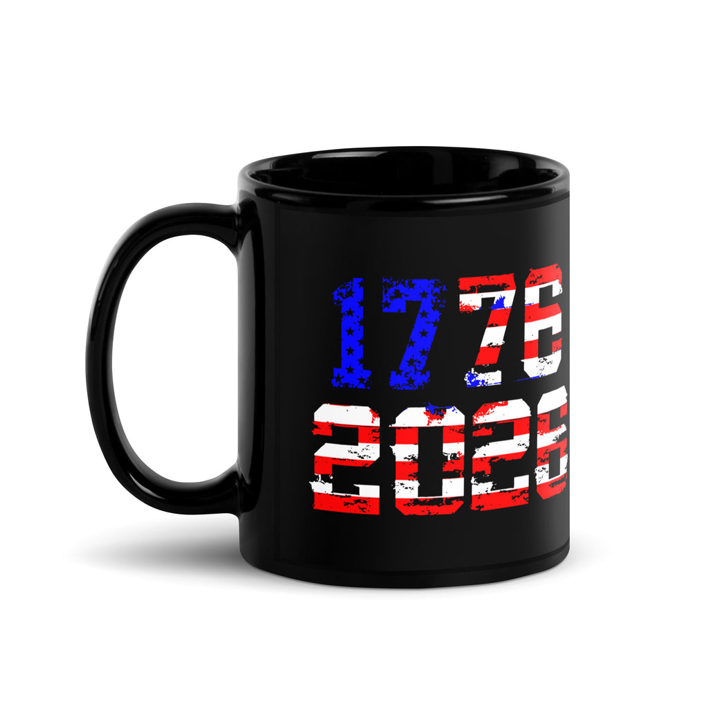 1776–2026 America 250 – USA Flag Anniversary Mug by TwoFiveZero Gear with bold American design on ceramic coffee mug