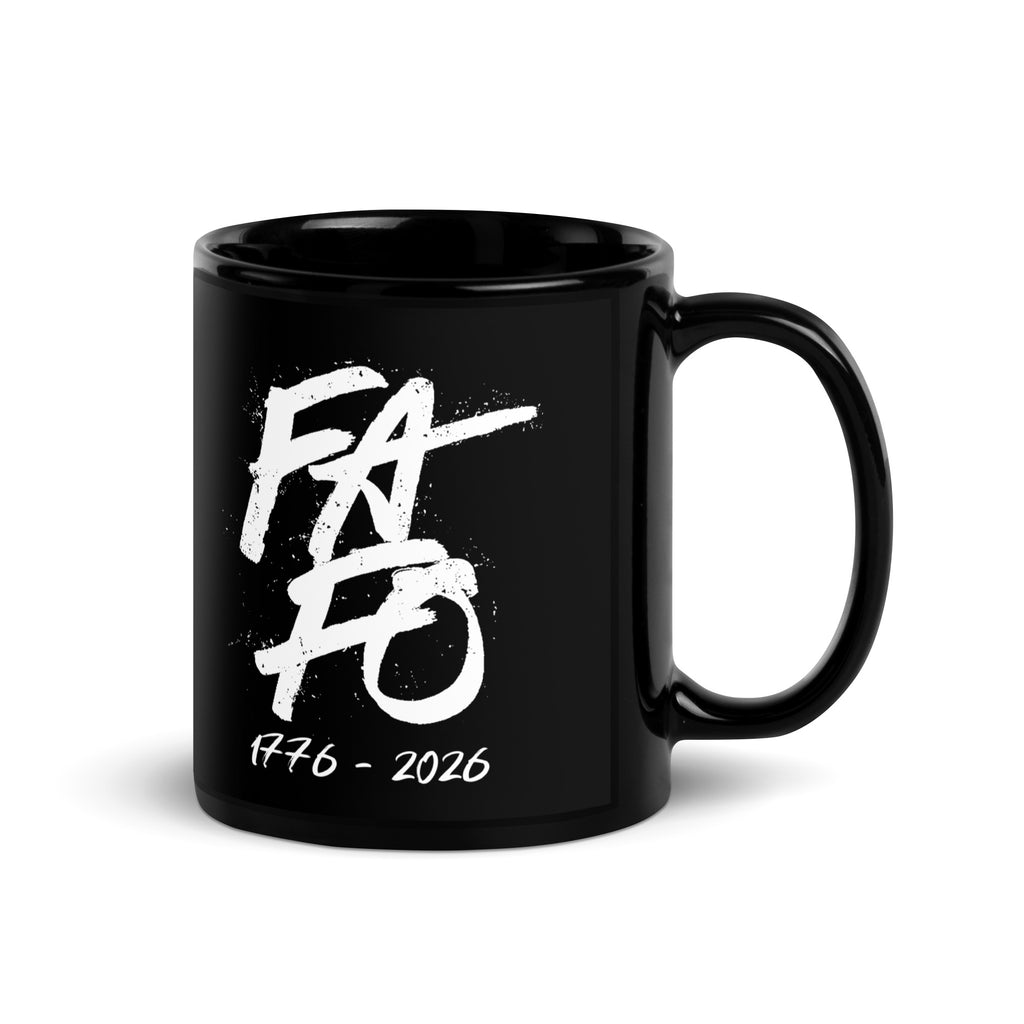 1776–2026 FAFO patriotic mug by TwoFiveZero Gear with bold American design on ceramic coffee mug
