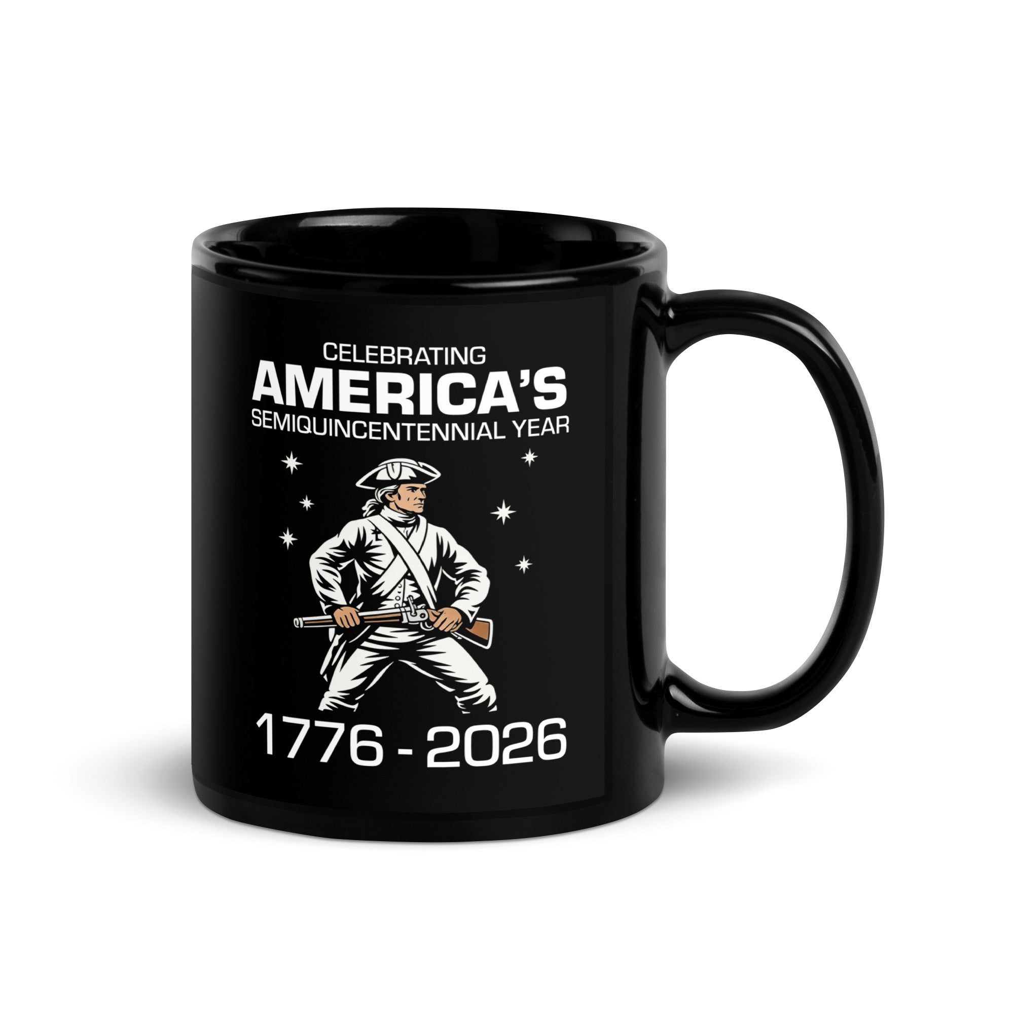America’s Semiquincentennial 1776–2026 Patriotic Mug by TwoFiveZero Gear with bold American design on ceramic coffee mug