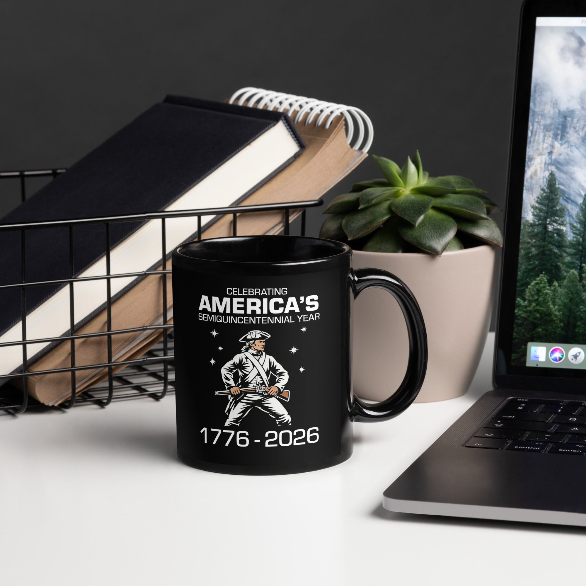 America’s Semiquincentennial 1776–2026 Patriotic Mug by TwoFiveZero Gear with bold American design on ceramic coffee mug