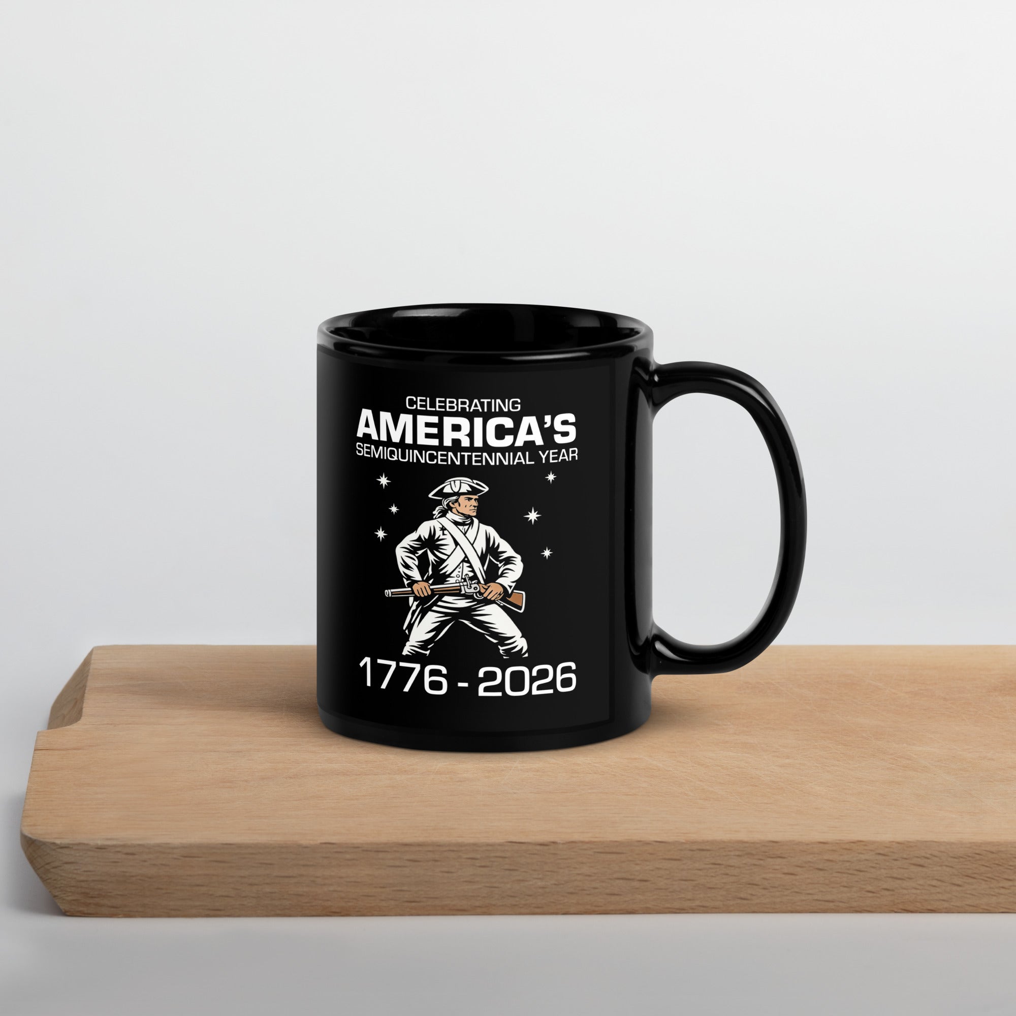 America’s Semiquincentennial 1776–2026 Patriotic Mug by TwoFiveZero Gear with bold American design on ceramic coffee mug
