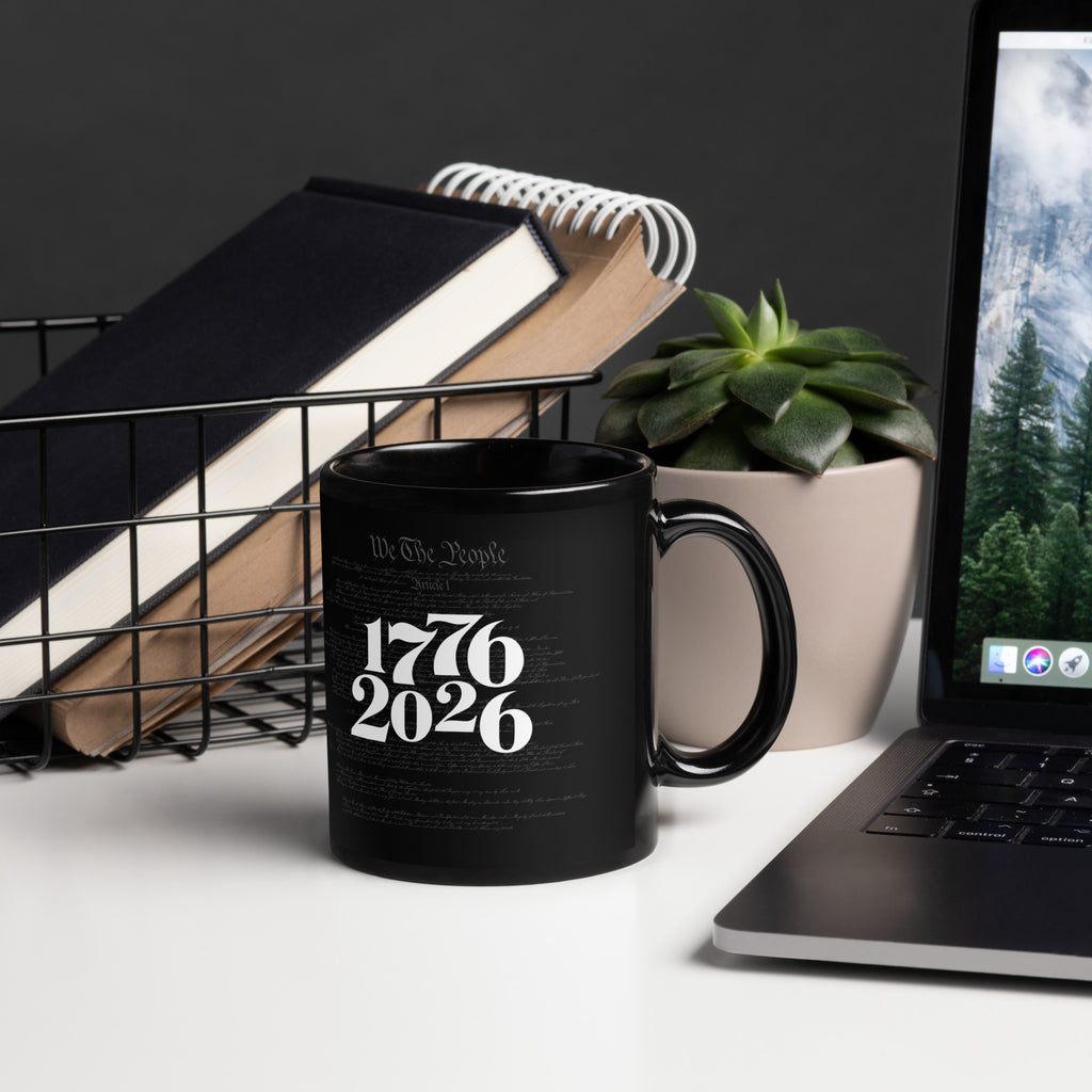 1776–2026 America 250 – We The People Anniversary Mug by TwoFiveZero Gear with bold American design on ceramic coffee mug