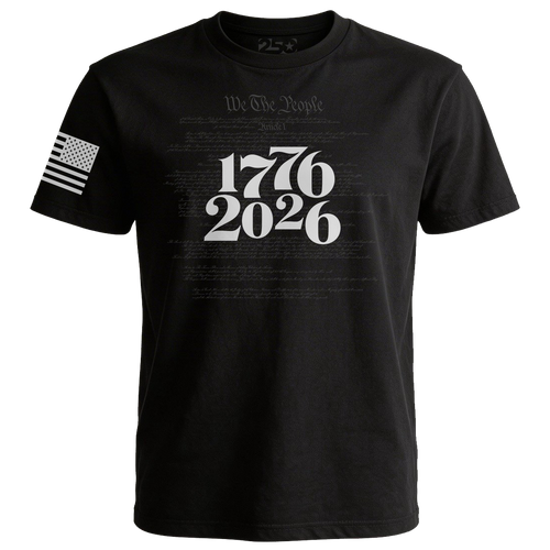 Black 1776 2026 America 250 patriotic shirt with We The People Constitution graphic